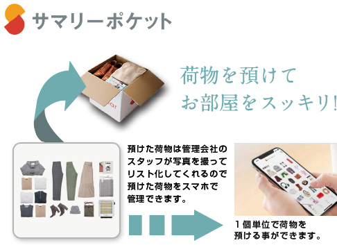 荷物を預けてお部屋をスッキリ!